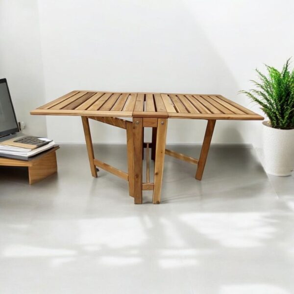 Butterfly Teak Double Leaf Folding Table