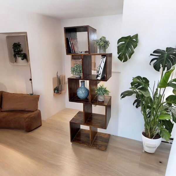 Modern Multi-Level Wooden Display Shelf – Homecenter