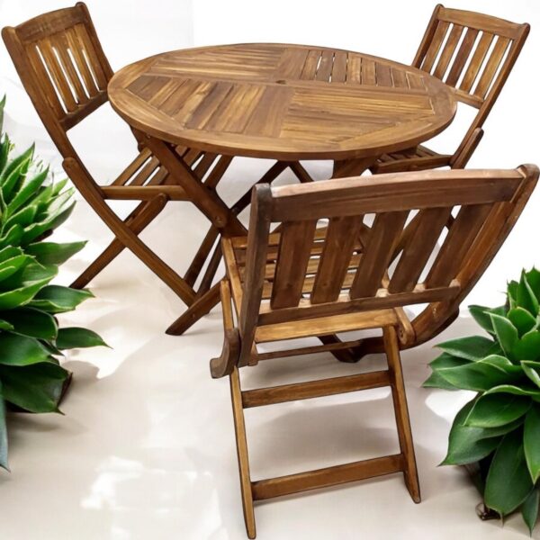 Foldable Wooden Table and Chairs Set – Perfect for Outdoors and Indoors