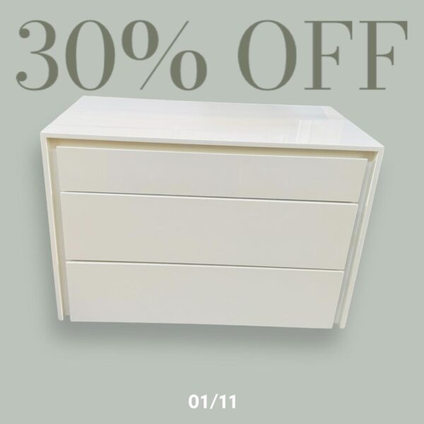 Sleek & Modern White 3-Drawer Chest